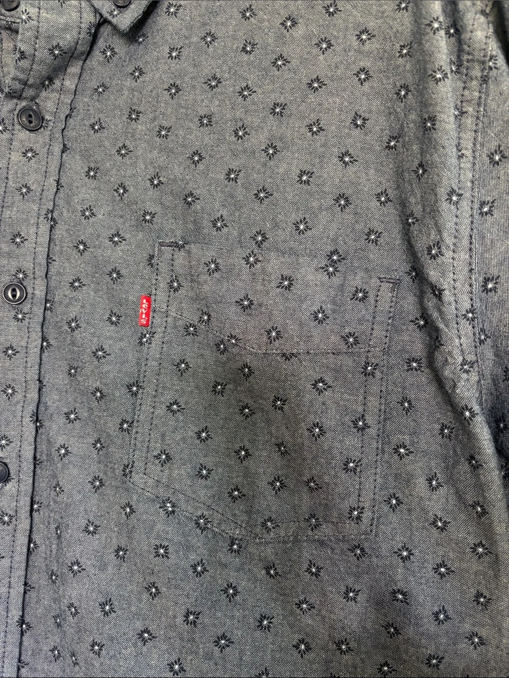 Levi's Blue Patterned Casual Shirt